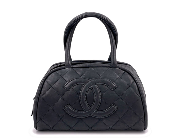 Rare Chanel Vintage Curved Black Timeless Bowler Bag - Boutique Patina