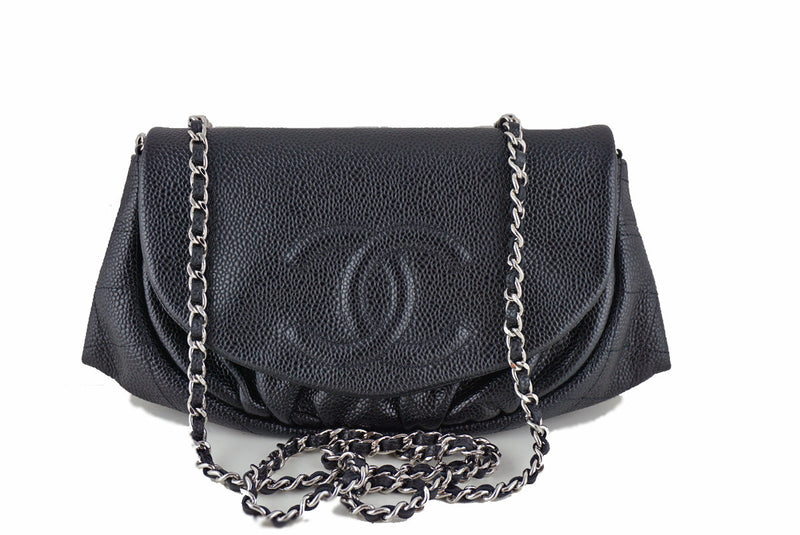 Chanel Black Caviar Half Moon WOC Wallet on Chain Purse Bag - Boutique Patina