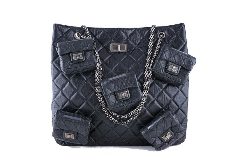 $8,000 Chanel Black Legendary Runway 5 Pocket Reissue Tote Bag - Boutique Patina