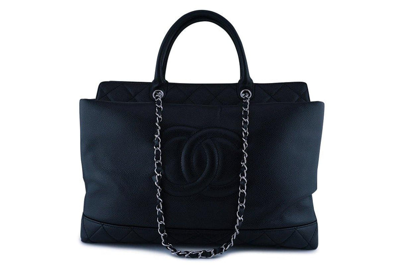 Chanel Black XL Caviar Logo Cerf Executive 2-way Tote Bag - Boutique Patina