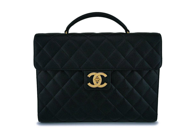 Chanel Front Turnlock Leather Tote
