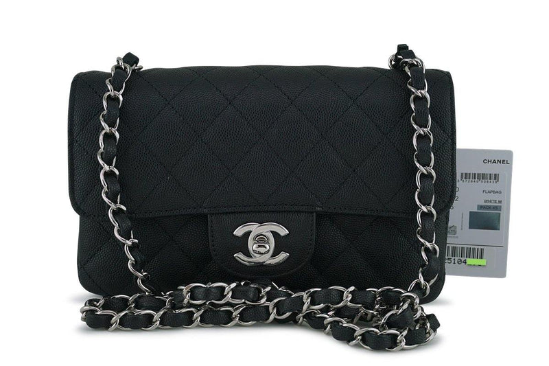 NWT 18C Chanel Black Classic Quilted Rectangular Mini 2.55 Flap Bag SHW - Boutique Patina