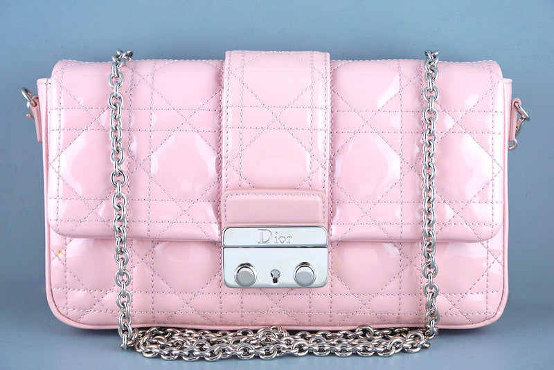 Miss Dior Pink New Lock Promenade Pochette Wallet on Chain WOC Bag - Boutique Patina