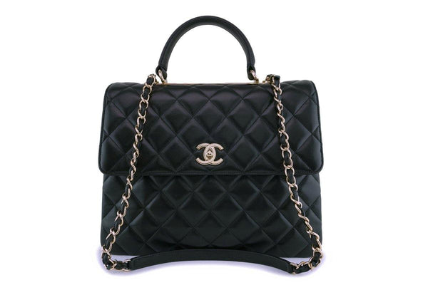 Chanel Black Lambskin Large Classic Trendy CC Flap Bag GHW - Boutique Patina