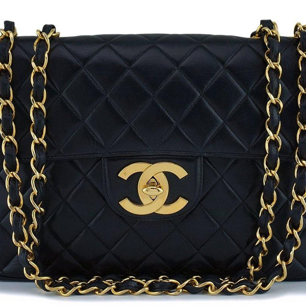 Chanel Vintage Black Patent Jumbo Classic Flap Bag 24k GHW – Boutique Patina