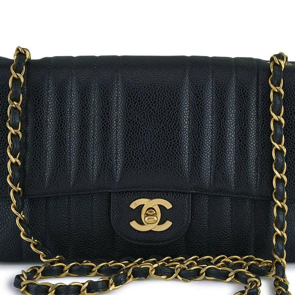 Chanel Timeless Medium double flap shoulder bag in black quilted lambskin,  GHW For Sale at 1stDibs