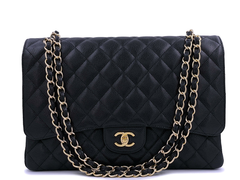 Chanel Black Caviar Maxi Classic Flap Bag GHW - Boutique Patina
