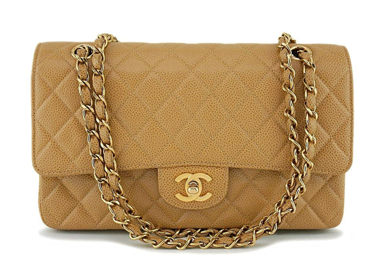 Chanel Camel Beige Caviar Medium Classic Double Flap Bag 24k GHW – Boutique  Patina