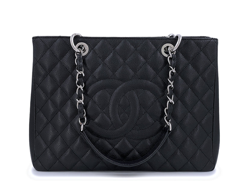 Pristine Chanel Black Caviar Grand Shopper Tote GST Bag SHW - Boutique Patina