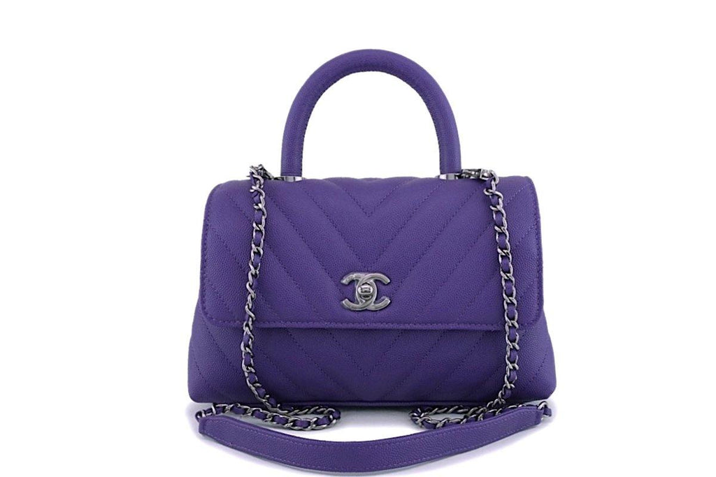 Purple Chanel Chevron Mini 2.55 Reissue Flap Bag