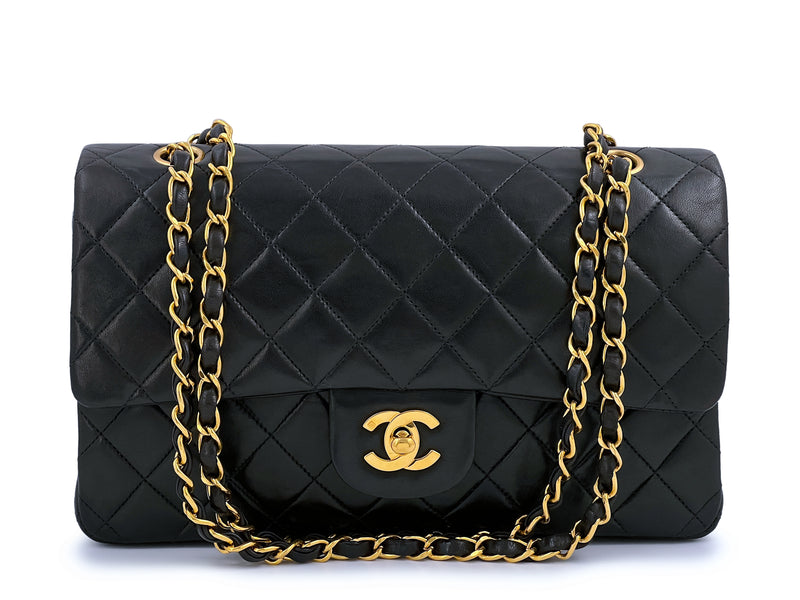 Chanel 1996 Vintage Black Medium Classic Double Flap Bag 24k GHW Lambs –  Boutique Patina