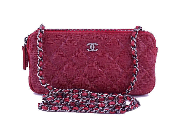 NWT 16B Chanel Red Caviar Mini Camera Case Wallet on Chain WOC Bag - Boutique Patina