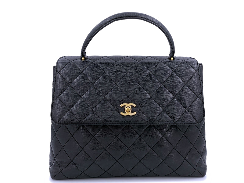Chanel Vintage Black Caviar Kelly Top Handle Bag 24k GHW – Boutique Patina