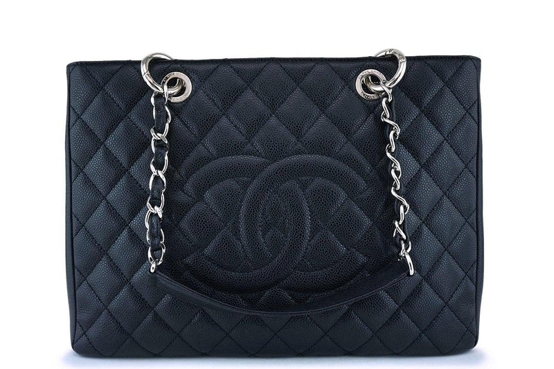 Chanel Black Caviar Classic Shopper GST Tote Bag SHW - Boutique Patina