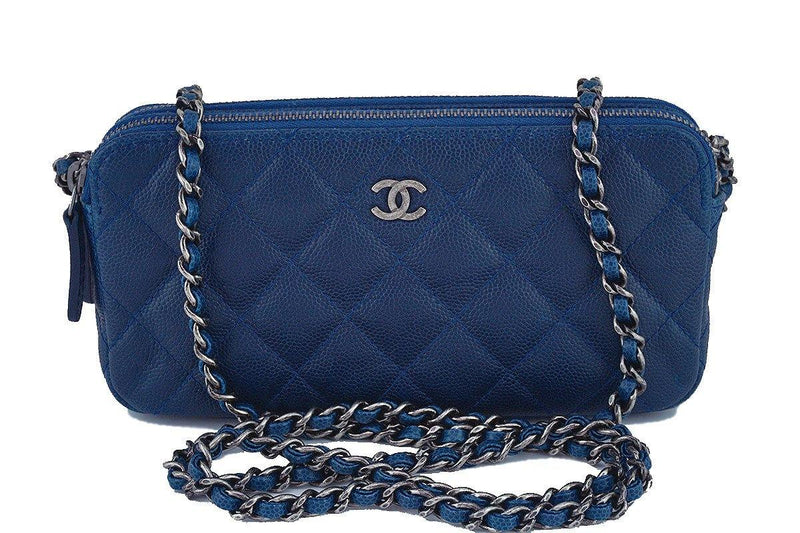 Chanel Caviar Blue Mini Camera Case Wallet on Chain WOC Bag - Boutique Patina