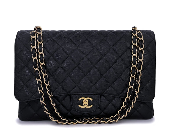 Chanel Black Caviar Maxi Classic Single Flap Bag GHW - Boutique Patina