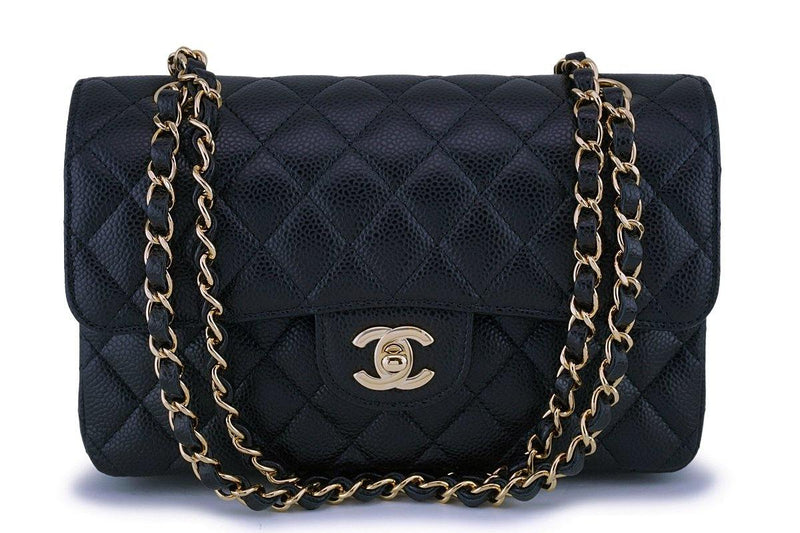 NIB Chanel Black Caviar Small Classic Double Flap Bag GHW - Boutique Patina