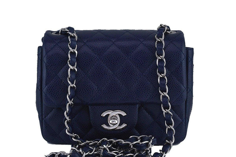 Chanel Mini Flap Caviar Navy Blue Square Classic – Boutique Patina