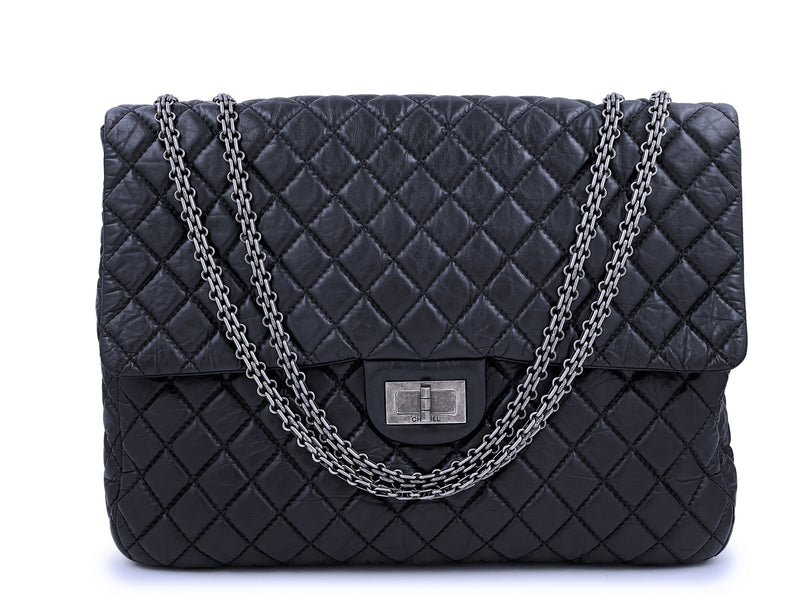 Chanel Black XL Reissue Classic Oversized Flap Bag RHW - Boutique Patina