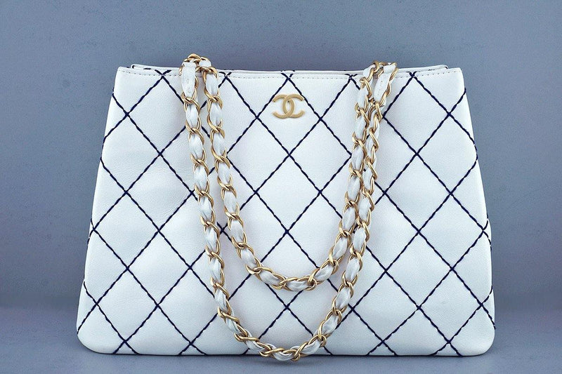 Chanel Quilted White Caviar Grand Shopper Tote – Ladybag International