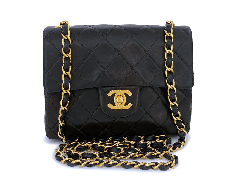 Chanel Vintage Black Square Mini Classic Flap Bag 24k GHW – Boutique Patina