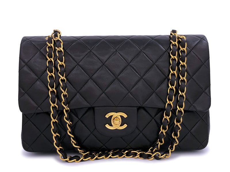 Chanel 1994 Vintage Black Medium Classic Double Flap Bag 24k GHW Lambs –  Boutique Patina