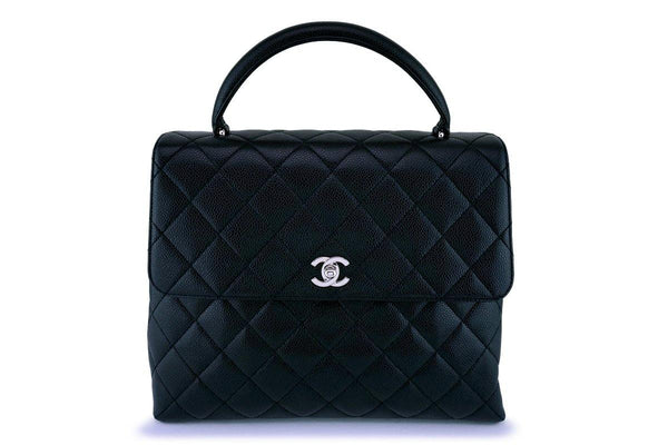 Chanel Black Caviar Large Kelly Tote Bag SHW - Boutique Patina