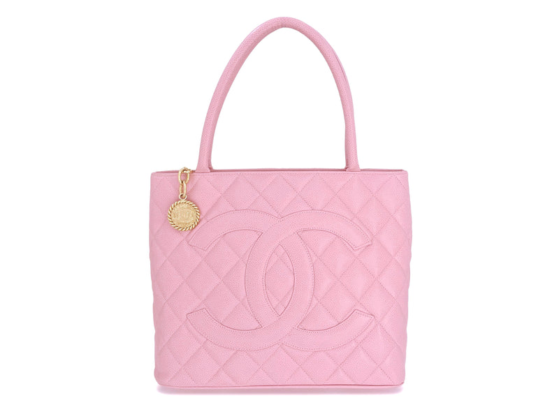 Pristine Chanel Vintage Rose Sakura Pink Caviar Medallion Shopper Tote –  Boutique Patina