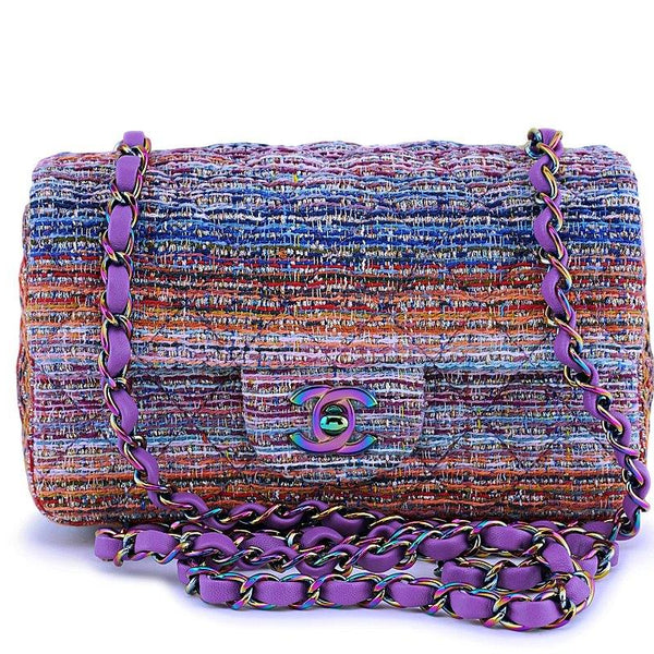 chanel rainbow tweed bag