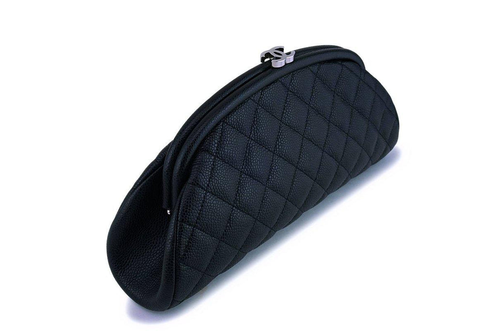 Chanel Black Quilted Lambskin Oversize Kisslock Clutch Bag with, Lot #56305