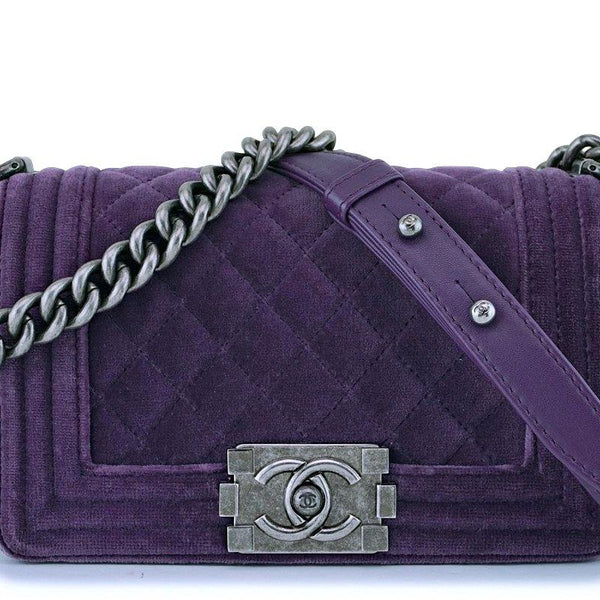 Chanel Purple Velvet Small Classic Boy Flap Bag RHW – Boutique Patina