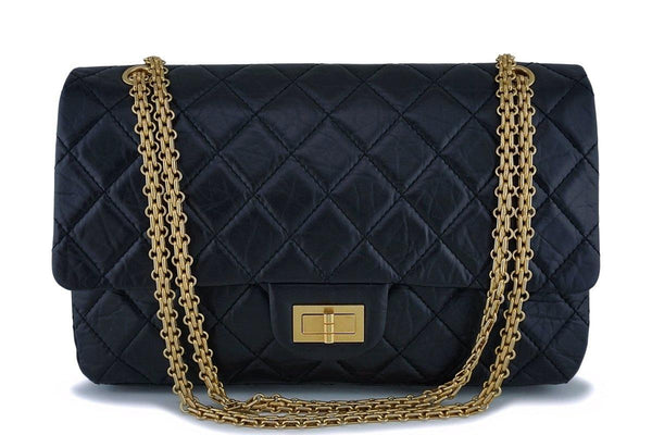 Chanel Black 227 Reissue Classic 2.55 Large Double Flap Bag GHW - Boutique Patina