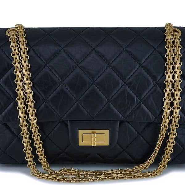 Chanel Black 227 Reissue Classic 2.55 Large Double Flap Bag GHW