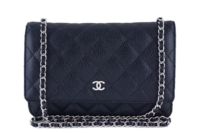 Chanel Black Classic Quilted WOC Wallet on Chain Flap Bag - Boutique Patina