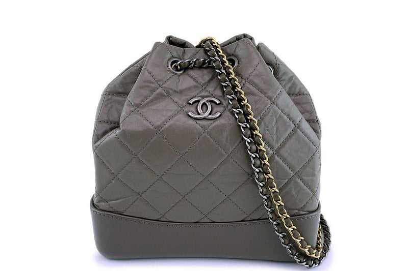 New 18A Chanel Taupe Gray Small Gabrielle Backpack Bag – Boutique