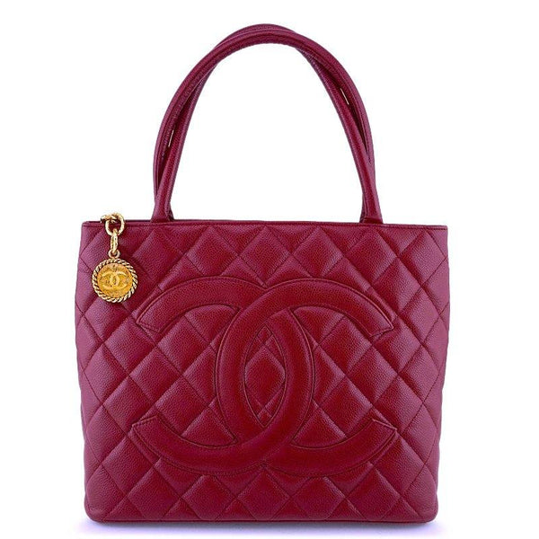 Chanel Red Caviar Timeless Medallion Shopper Tote Bag GHW