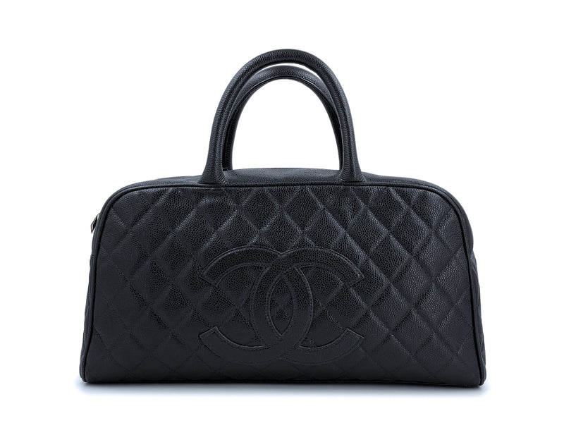 Chanel Black Caviar Quilted Large Bowler Bag - Boutique Patina