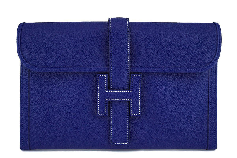 Best Fake Hermes Jige Elan 29 Clutch Bag In Blue Epsom Leather