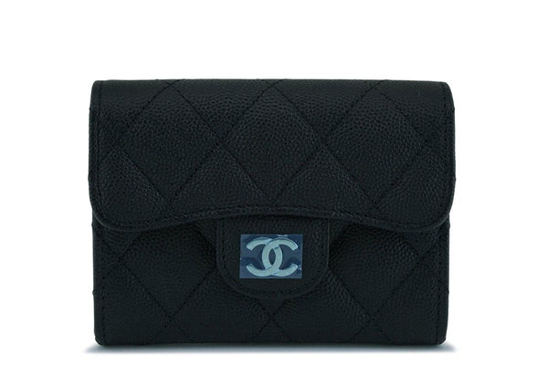 New Chanel Black Medium Caviar Card Holder Wallet Case SHW - Boutique Patina