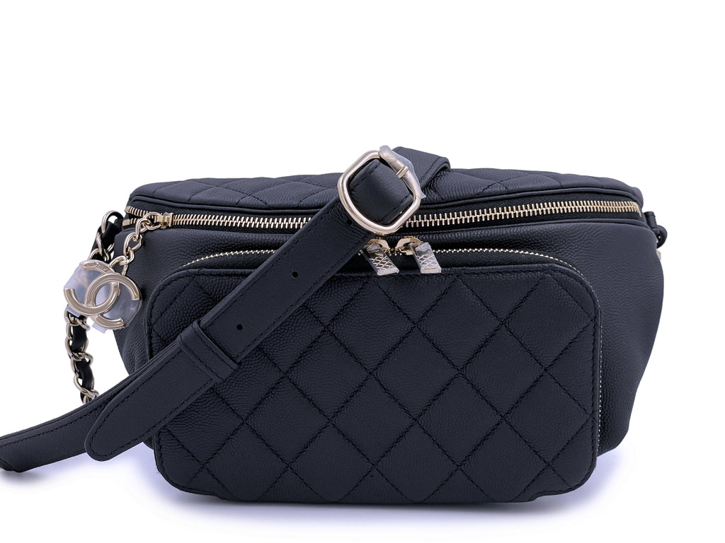 chanel quilted waist bag