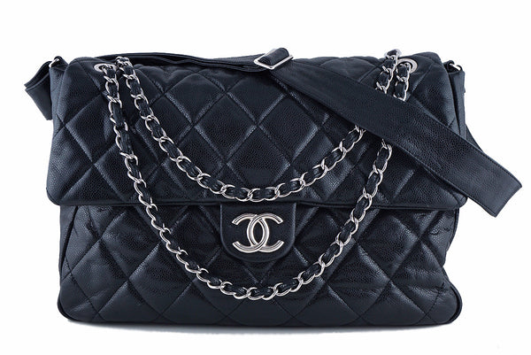 Chanel Black Diamond Shine Flap Handbag