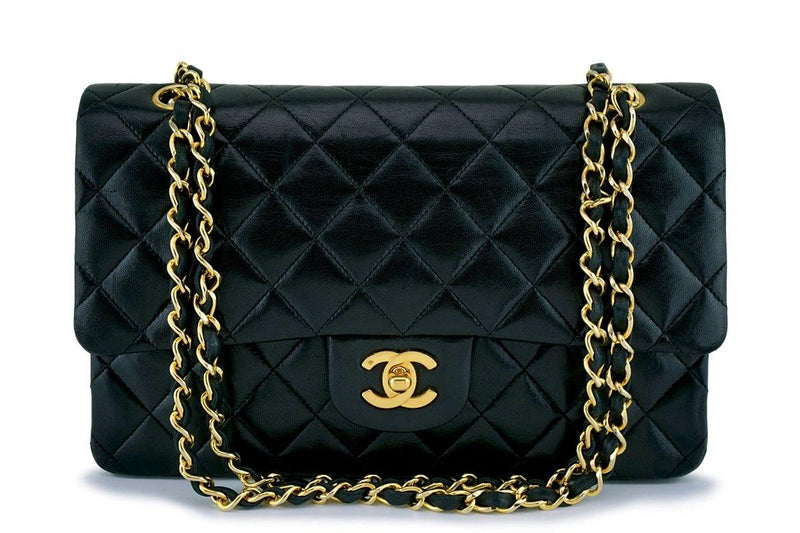 Chanel Black Medium Lambskin Classic Double Flap Bag 24k GHW - Boutique Patina