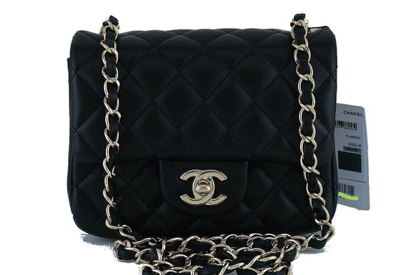 NWT Chanel Black Classic Quilted Square Mini 2.55 Flap Bag, GHW - Boutique Patina