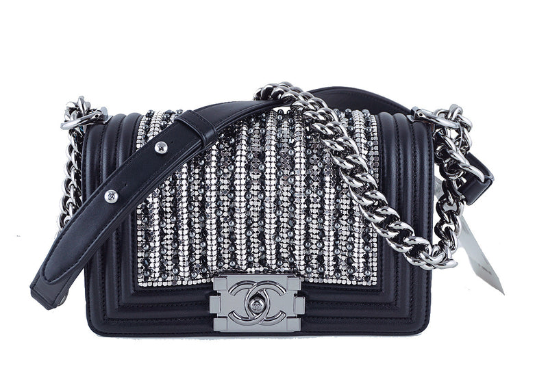 Chanel Small Boy Embellished Chain Lambskin Handbag