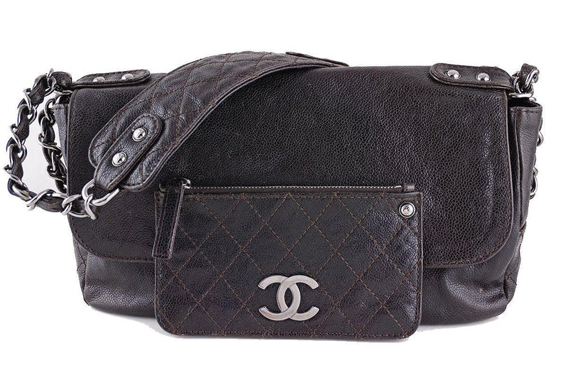 Chanel Brown Caviar Leather Shoulder Bag