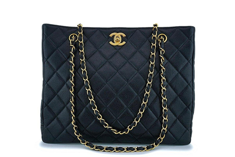 Chanel Black Caviar Timeless Classic Tote Bag 24k GHW - Boutique Patina