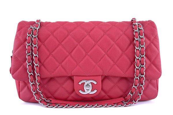 Chanel Rose Pink Caviar Jumbo Classic Easy Flap Bag - Boutique Patina