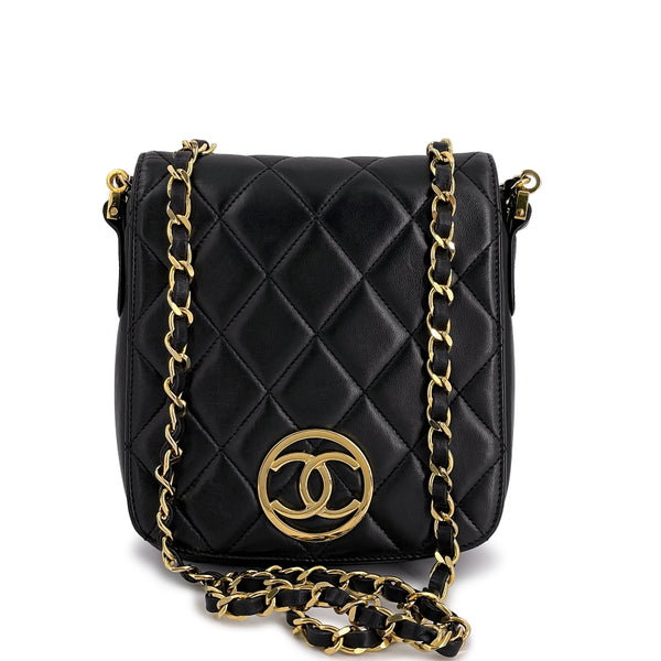 Chanel Vintage Black Circle CC Logo Vertical Mini Flap Bag 24k GHW – Boutique  Patina