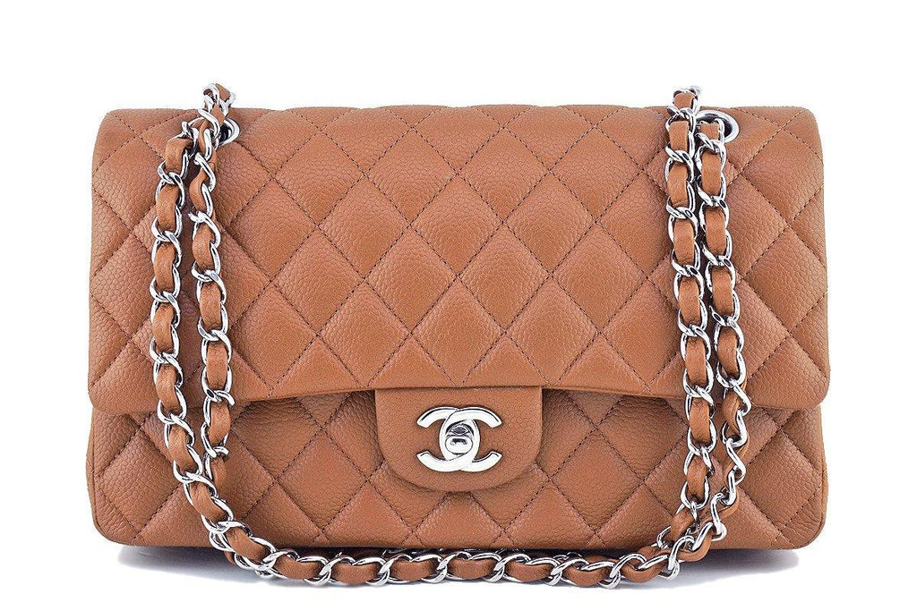 Chanel Beige Quilted Lambskin Leather Classic Medium Double Flap Bag -  Yoogi's Closet