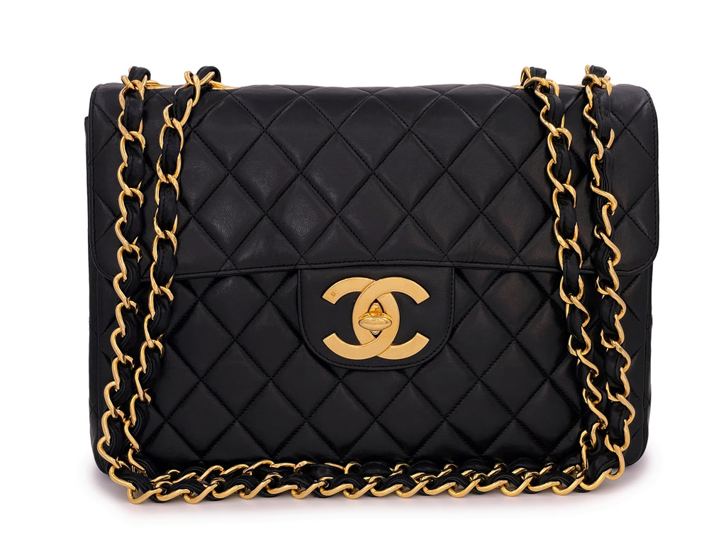 Chanel Vintage Black Jumbo Classic Flap Bag 24k GHW Lambskin – Boutique  Patina